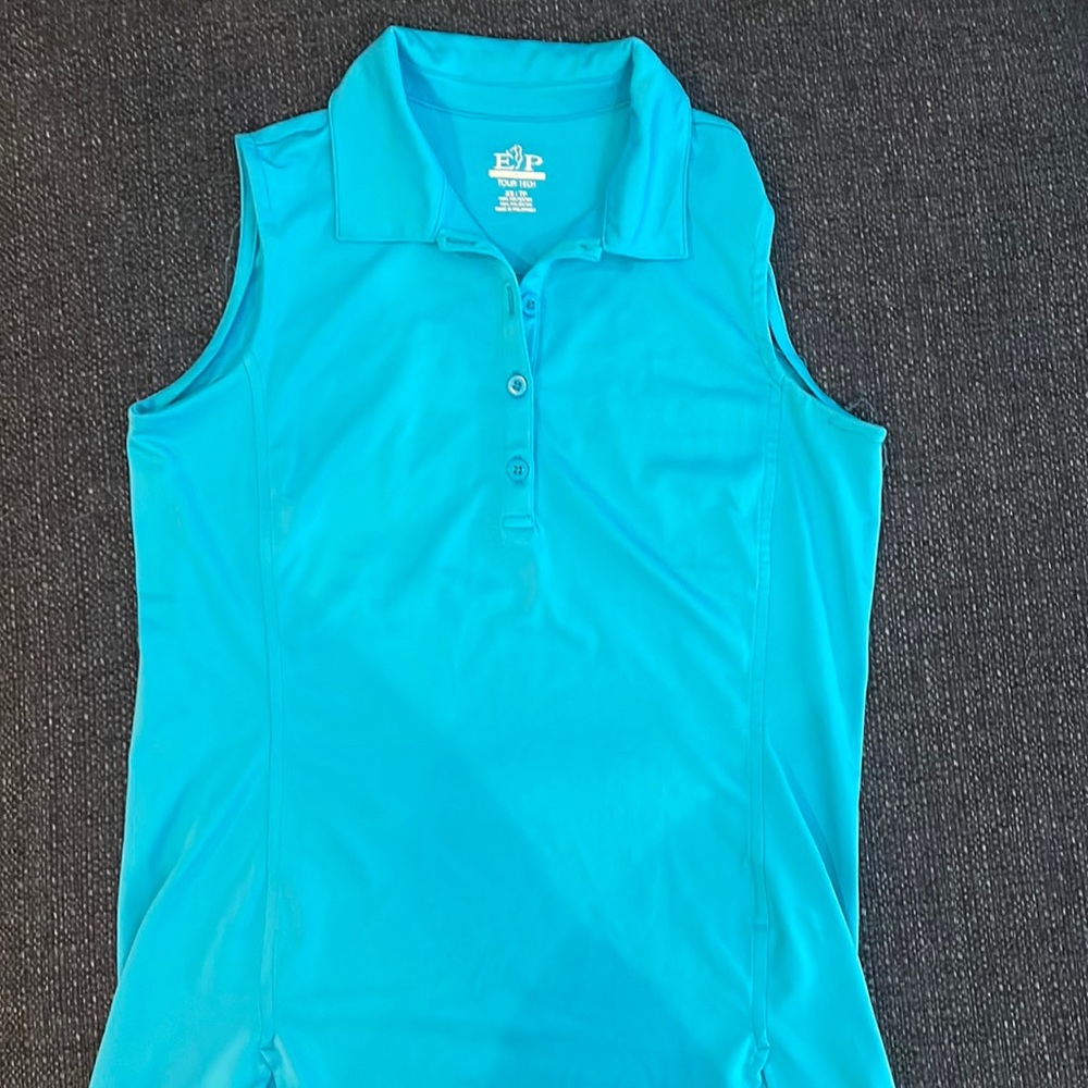 Teal Golf shirt sleeveless